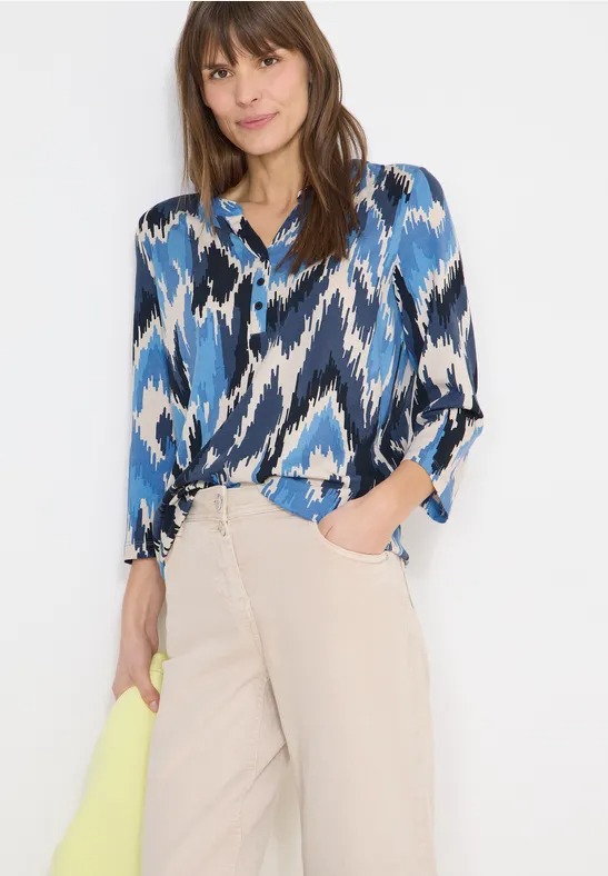 Multi AOP Button Tunic - Stl. XL - Cecil
