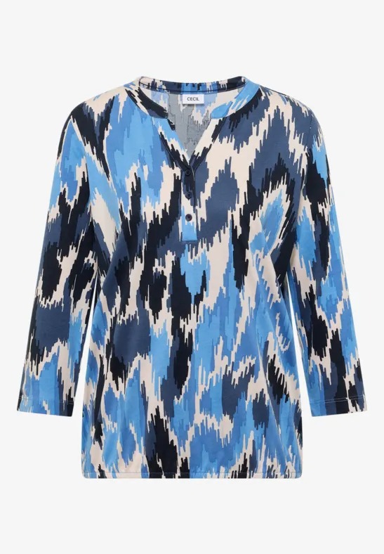 Multi AOP Button Tunic - Stl. XL - Cecil - 4