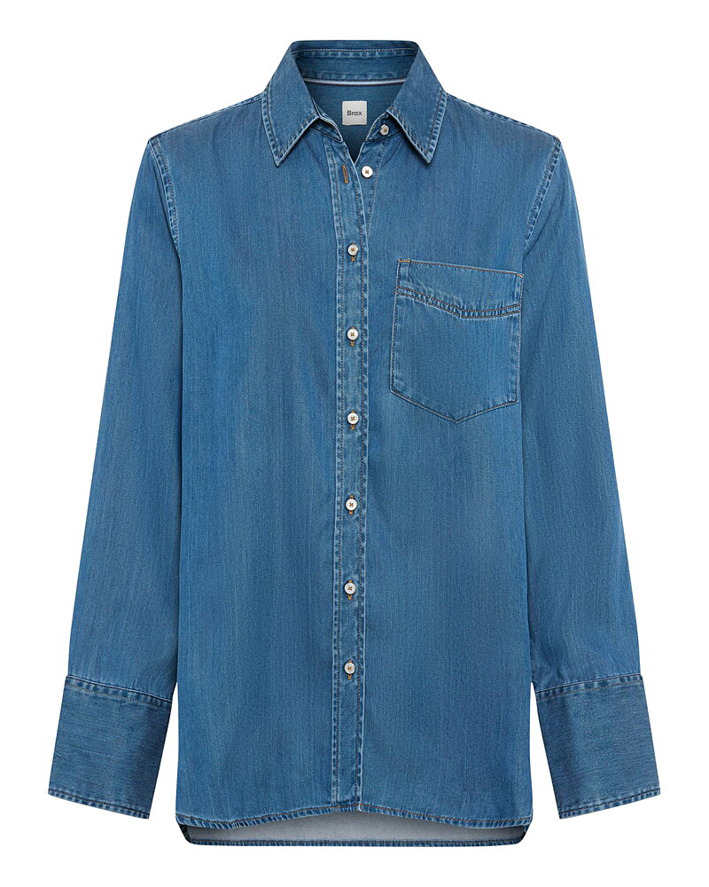 Jeansskjorta Viki ficka fram denimblå