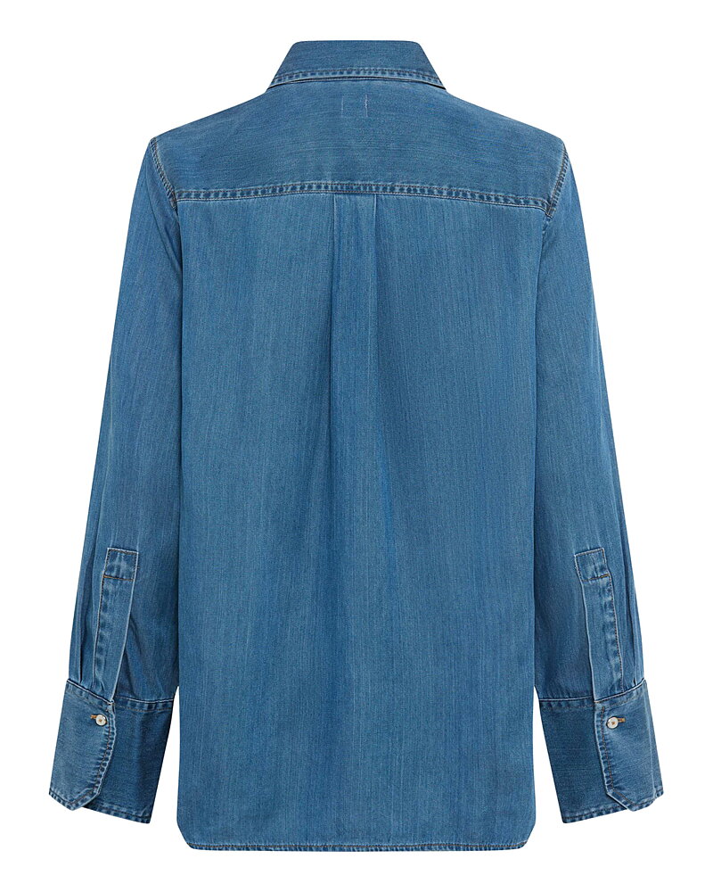 Jeansskjorta Viki ficka fram denimblå