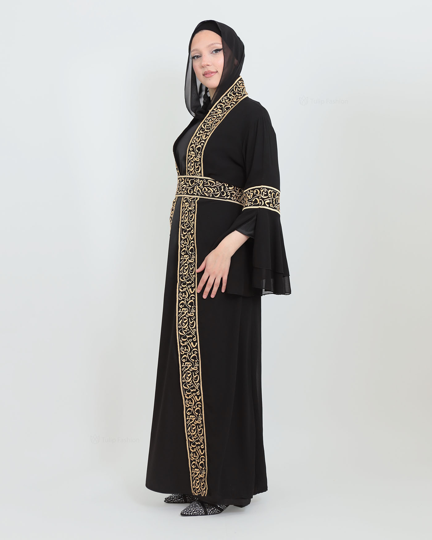 Traditional Abaya - Palestinian Thobe - Black - 2
