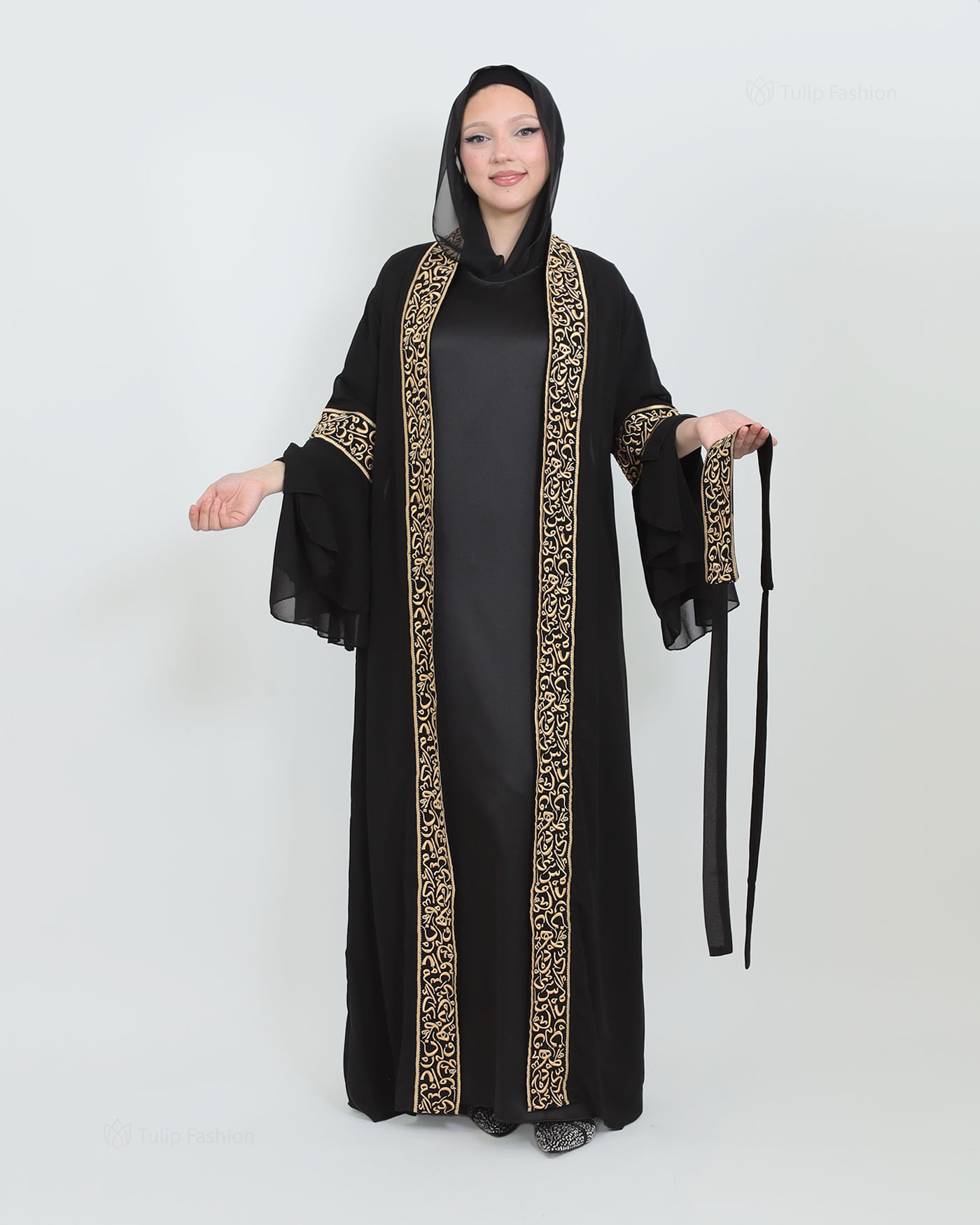 Traditional Abaya - Palestinian Thobe - Black - 6