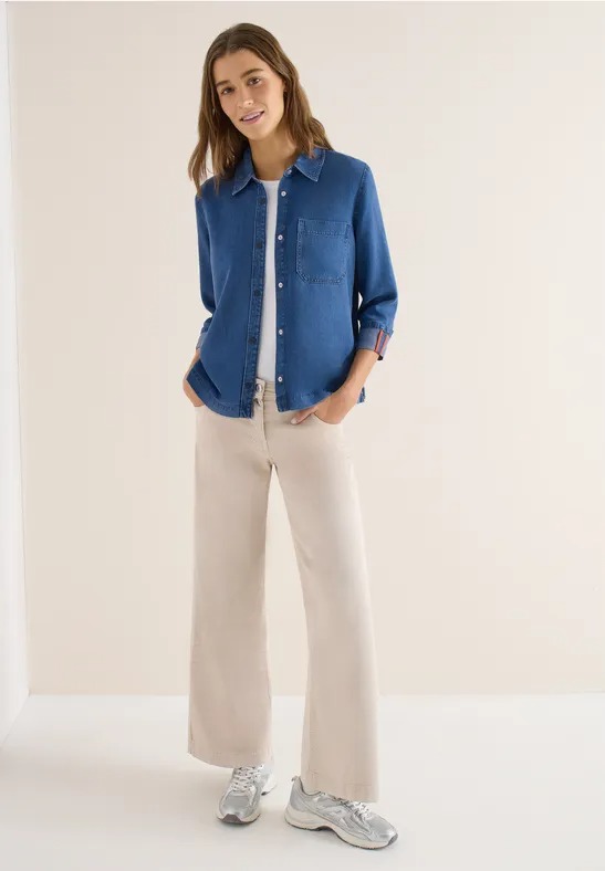 Washed Denim Look Blouse - Cecil - 3