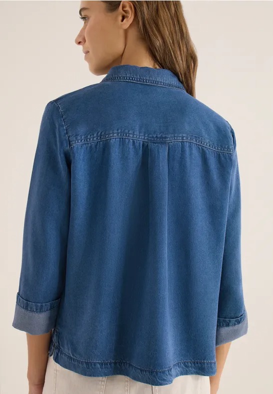 Washed Denim Look Blouse - Cecil