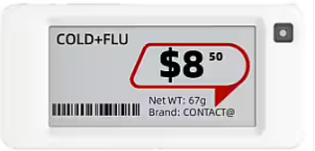 SE-214F - 2.1 ESL for freezer environments with black and white e-paper display
