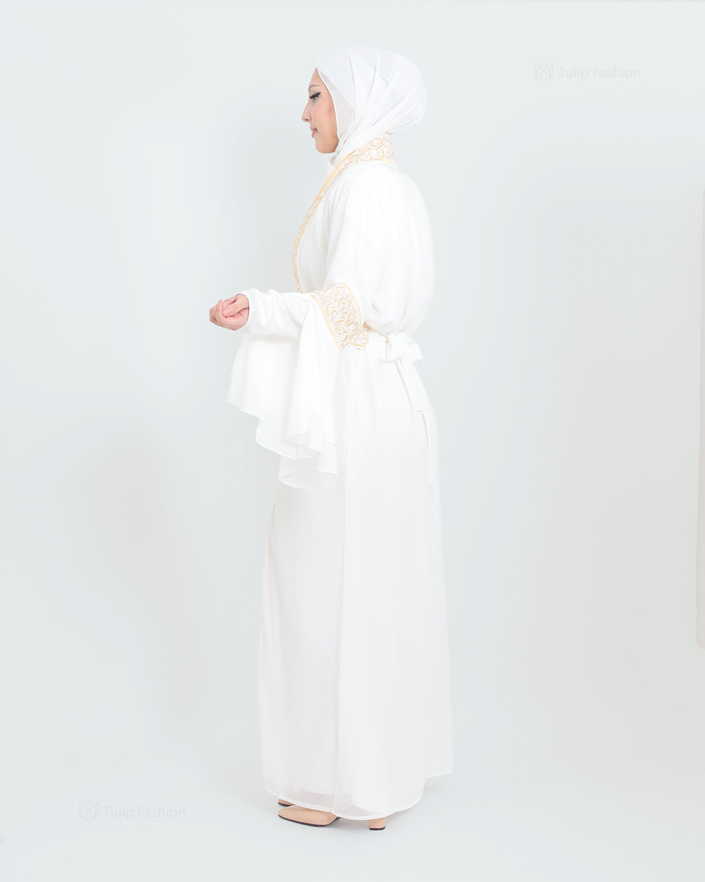 Traditionele Abaya - Palestijnse Thobe - Weiß - 5