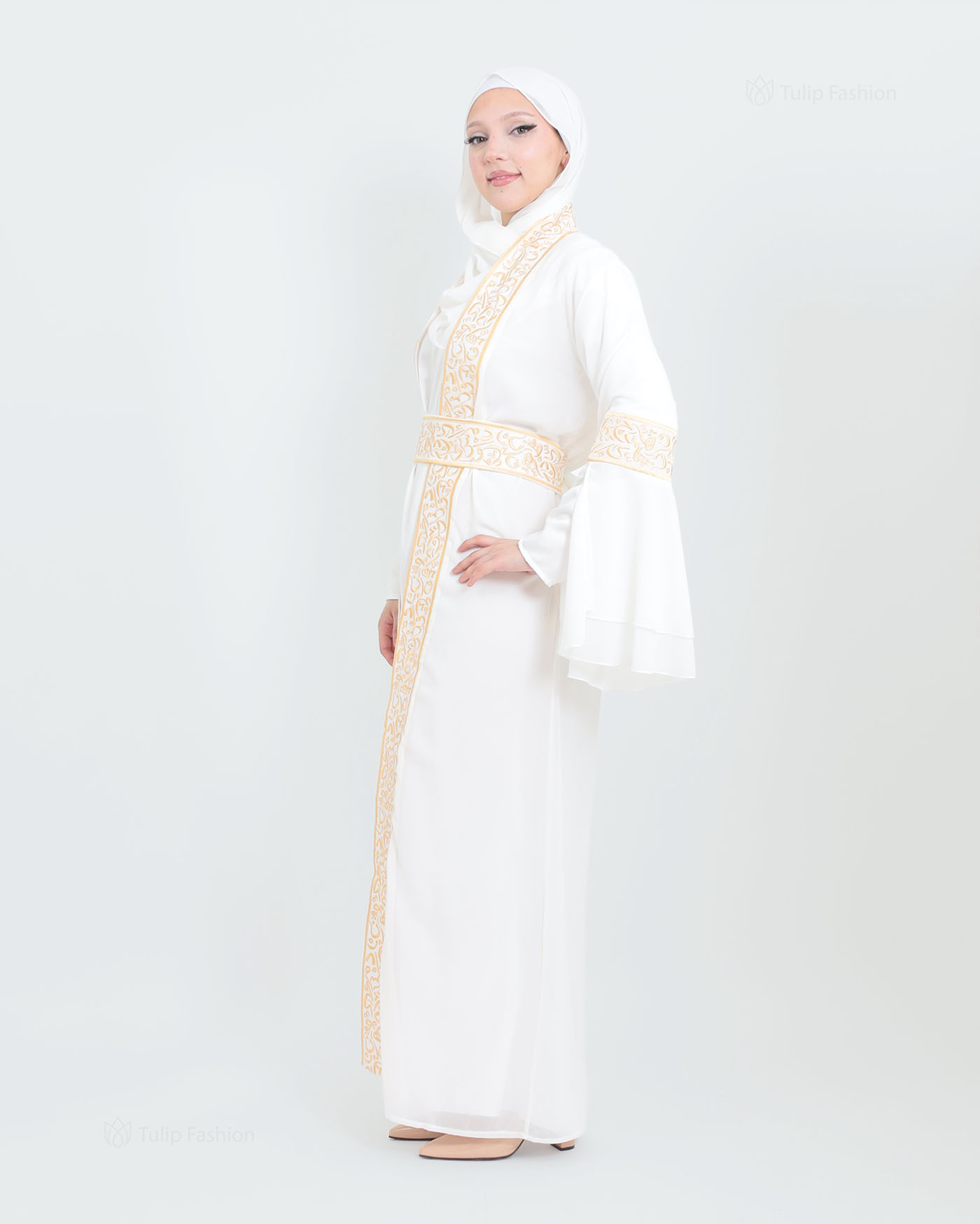 Traditionele Abaya - Palestijnse Thobe - Weiß - 4