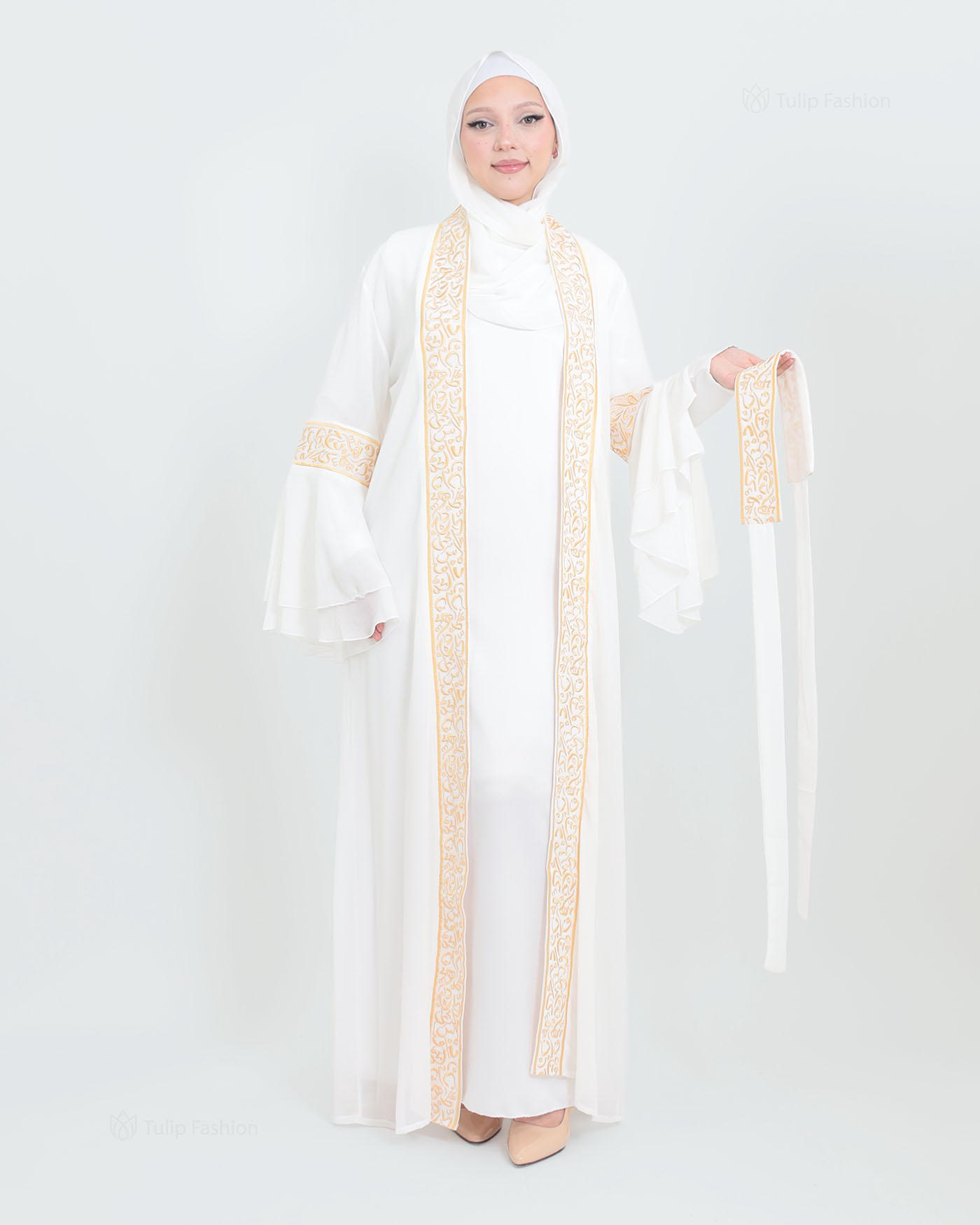 Traditionele Abaya - Palestijnse Thobe - Weiß - 2