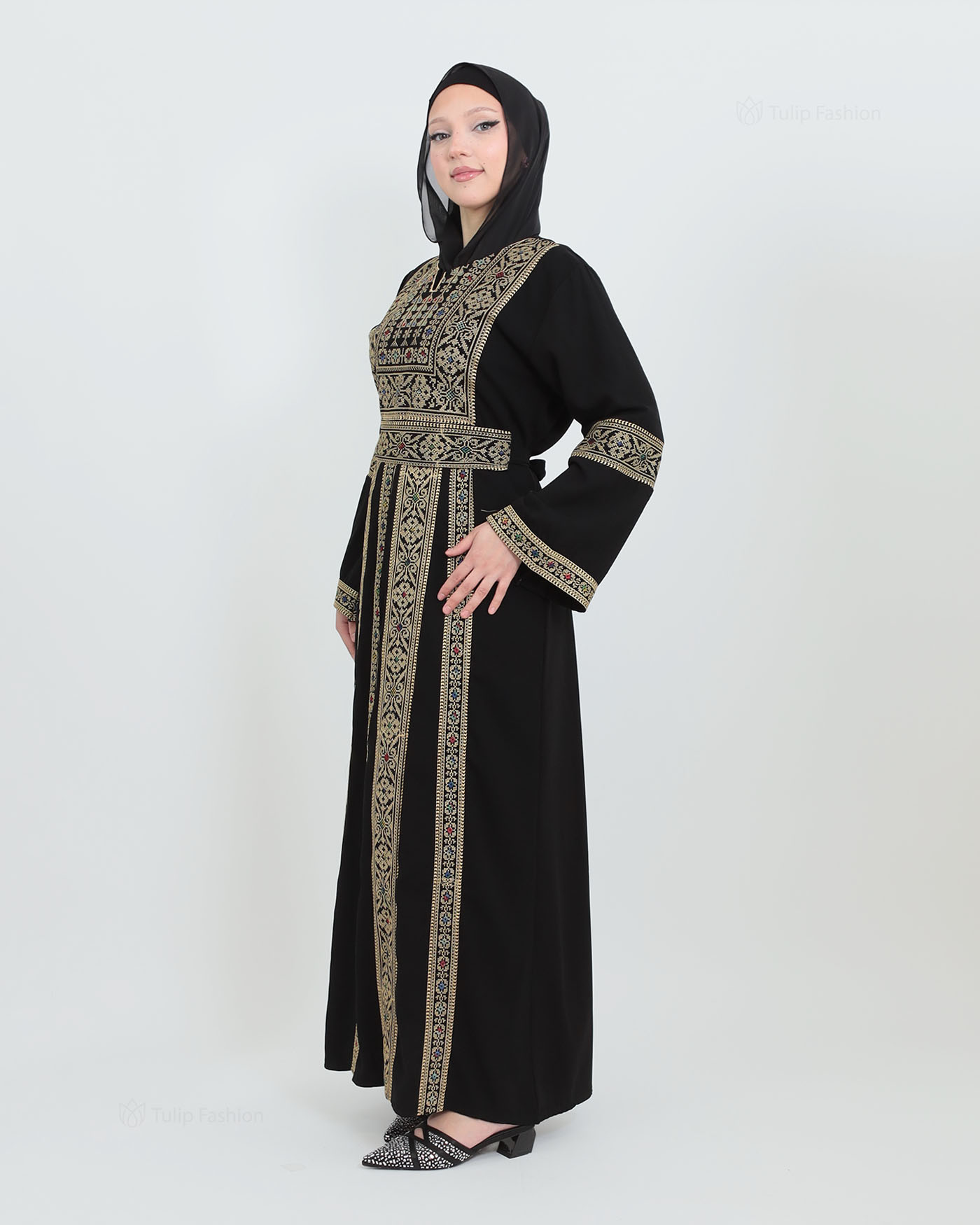 Traditional Abaya - Palestinian Thobe - Black - 6