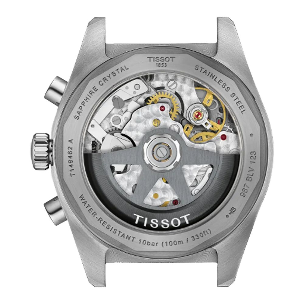 T149.462.11.011.00 Tissot PR 516 Chronograph 41 vit och blå baksida