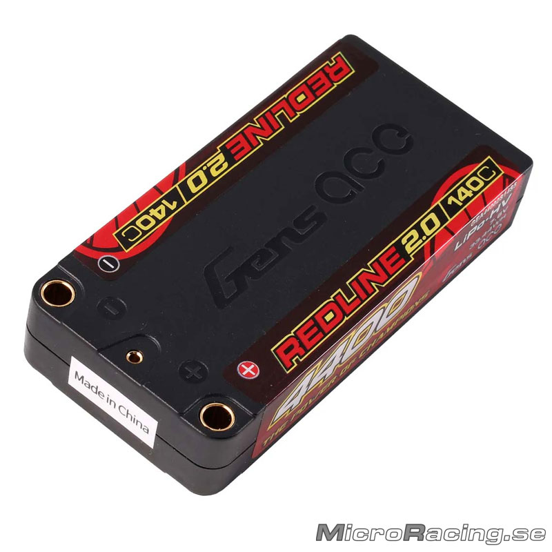GENS ACE - Battery LiPo, Redline 2.0, Shorty,  2S 140C, 7.6V/4400mAh - 2