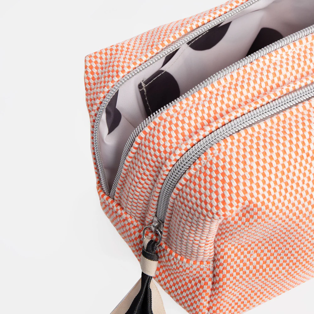 Orange Woven Large Travel Washbag - 2