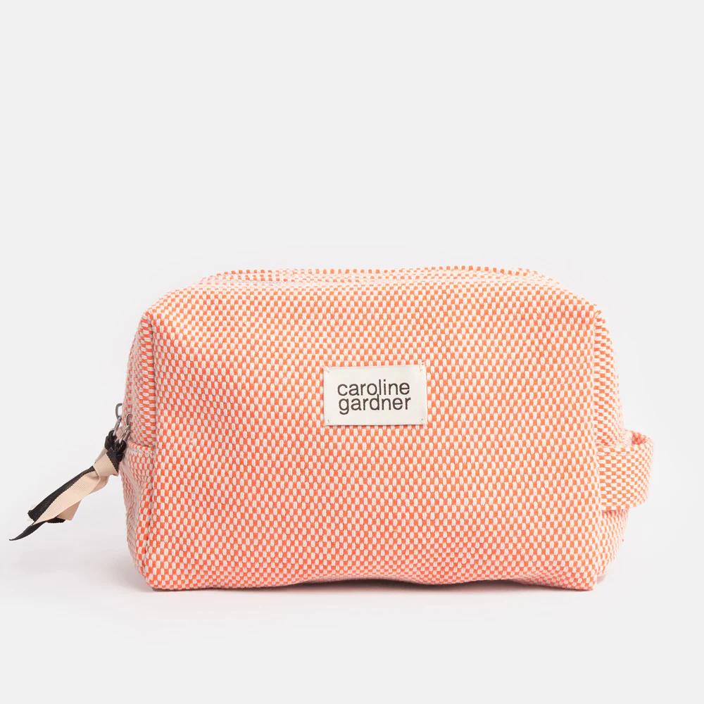Orange Woven Large Travel Washbag - 3