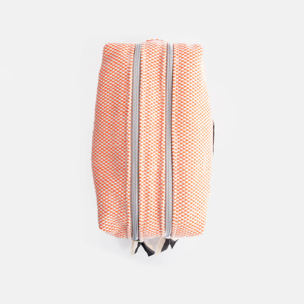Orange Woven Large Travel Washbag - 4