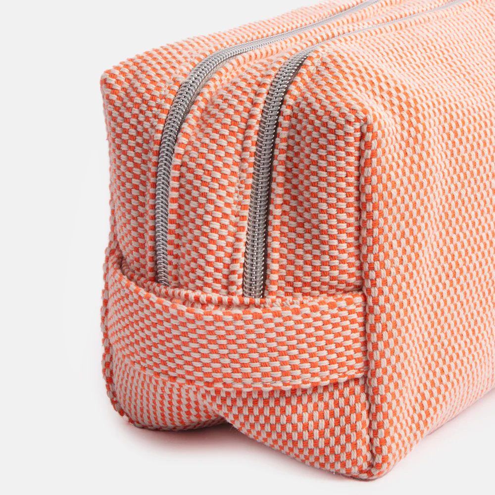 Orange Woven Large Travel Washbag - 5