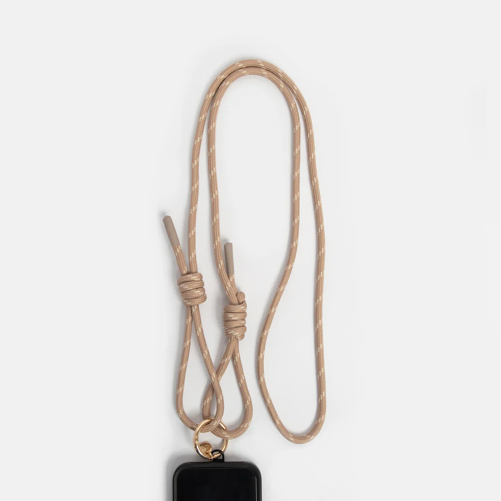 Taupe Cord Long Phone Strap - 2