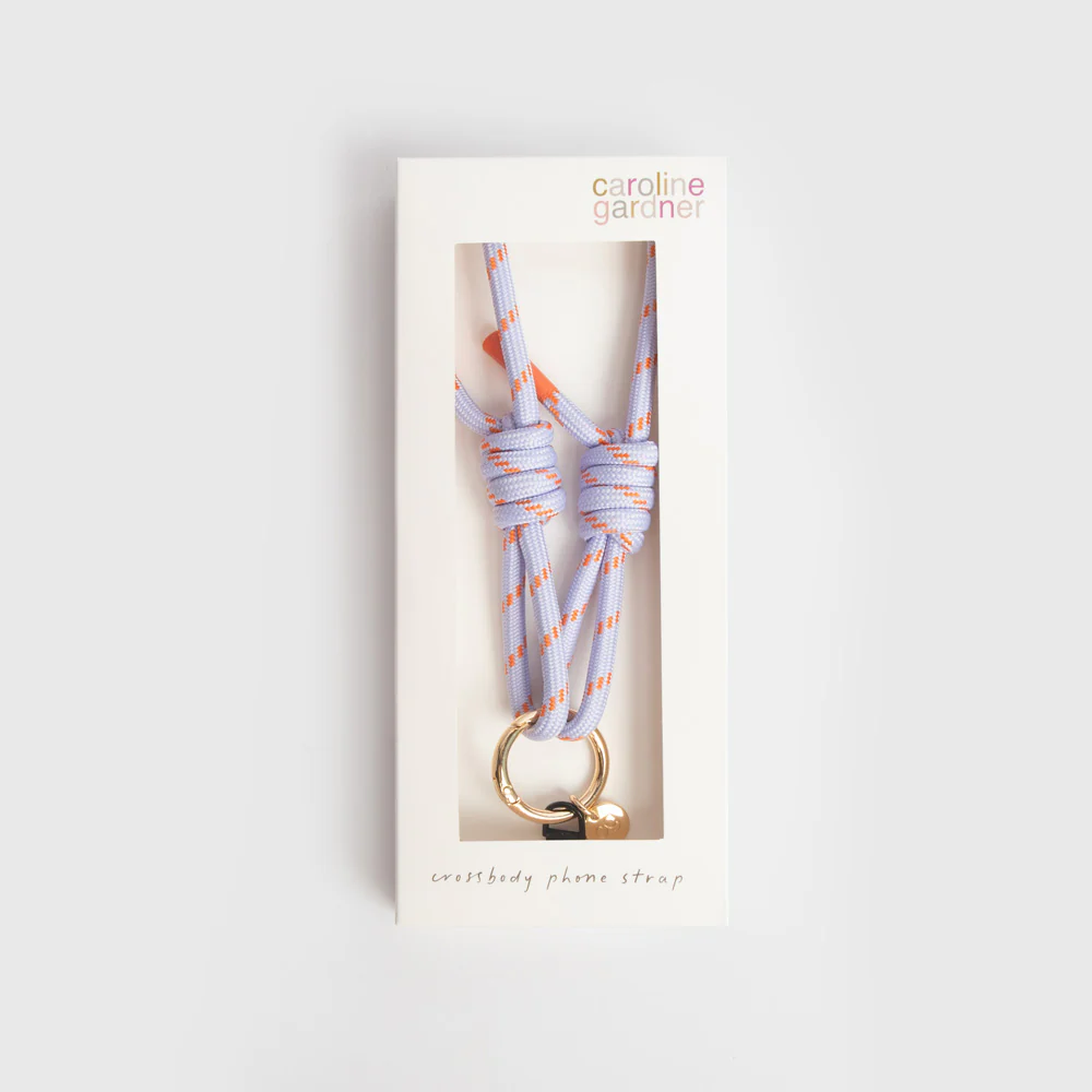 Lilac/Orange Cord Long Phone Strap - 2