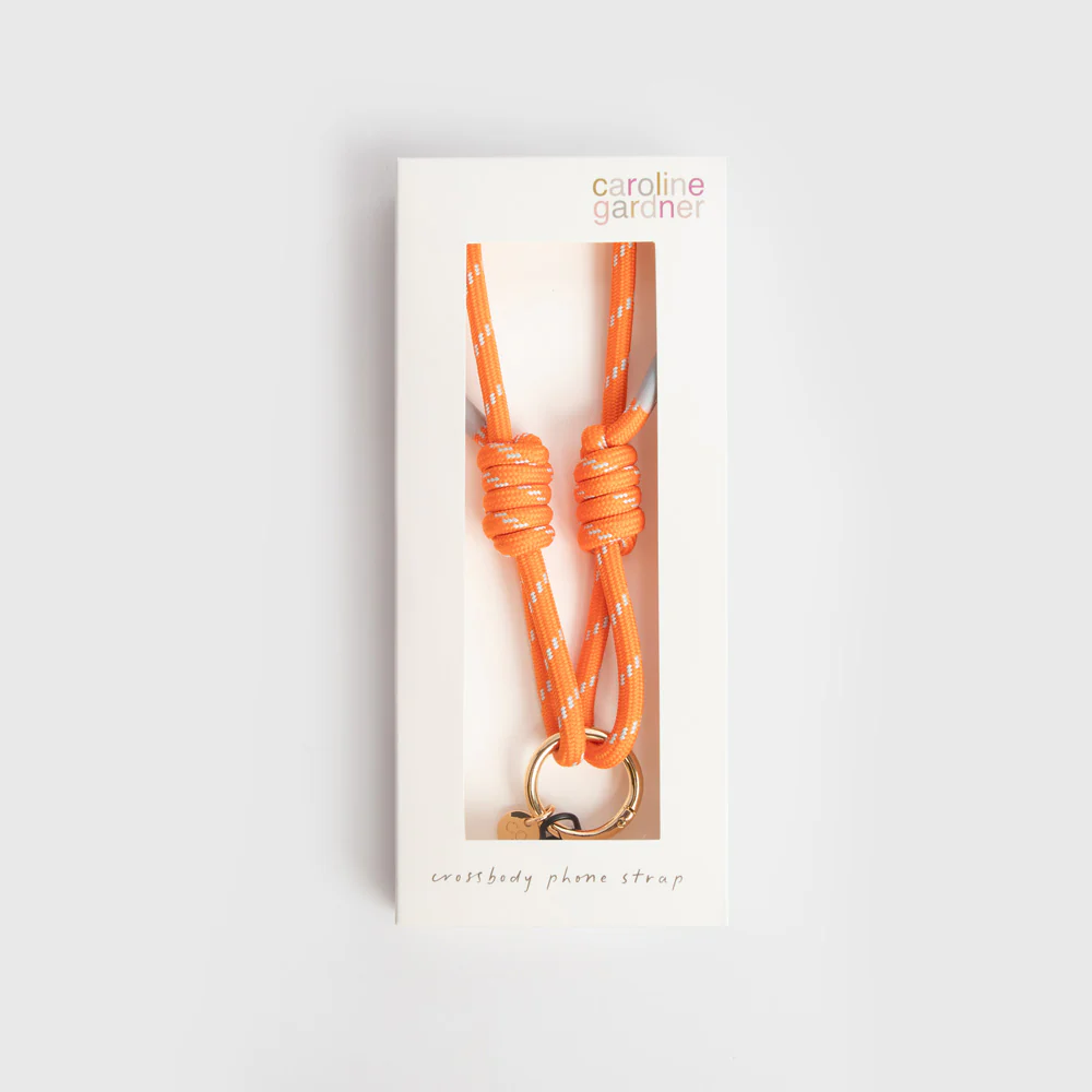 Orange/Duck-Egg Cord Long Phone Strap