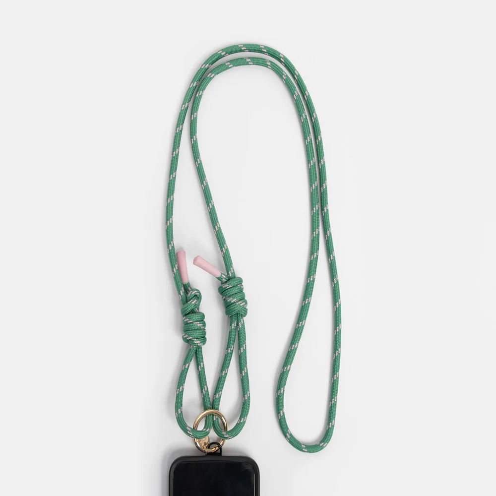 Green/Pink Cord Long Phone Strap - 2