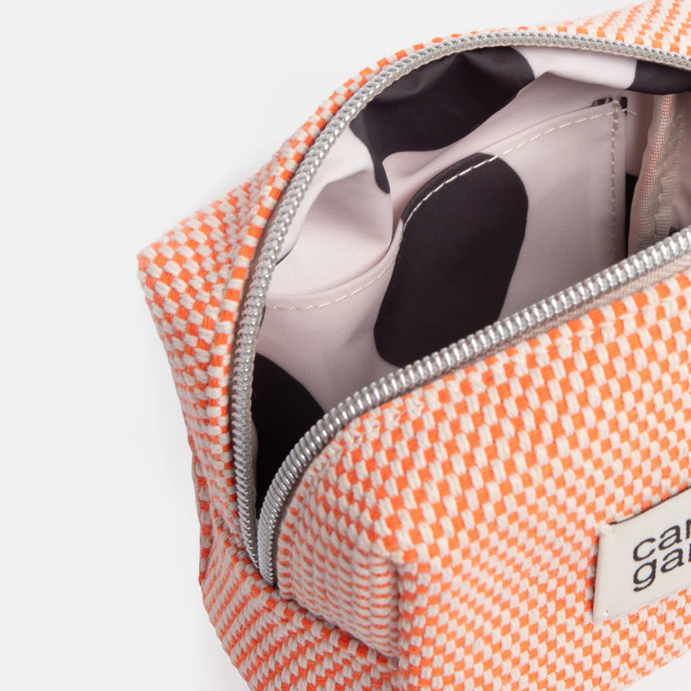 Orange Woven Mini Cube Cosmetic Bag - 2