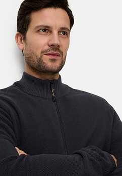 Cardigan med dragkedja, blå från camel active, 