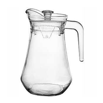 Bringare / Tillbringare i glas 1,2 Liter med transparent plastlock