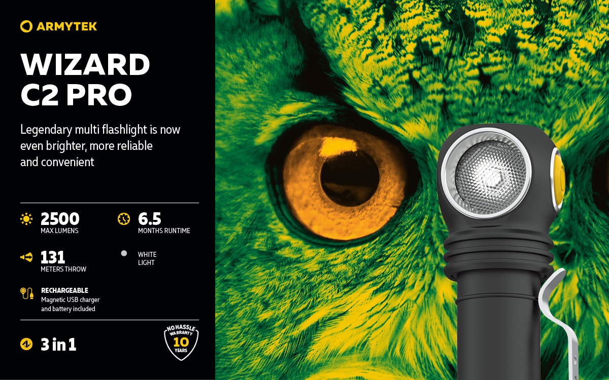 Armytek Wizard C2 Pro Magnet USB laddning 2500 Lumen - 12