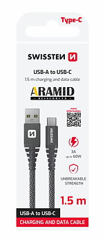 Swissten Aramid USB / USB-C 1,5m