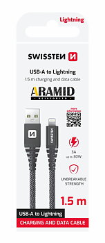 Swissten Aramid USB / Lightning 1,5m
