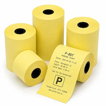 Gule parkeringsbøder, bredde 76 mm