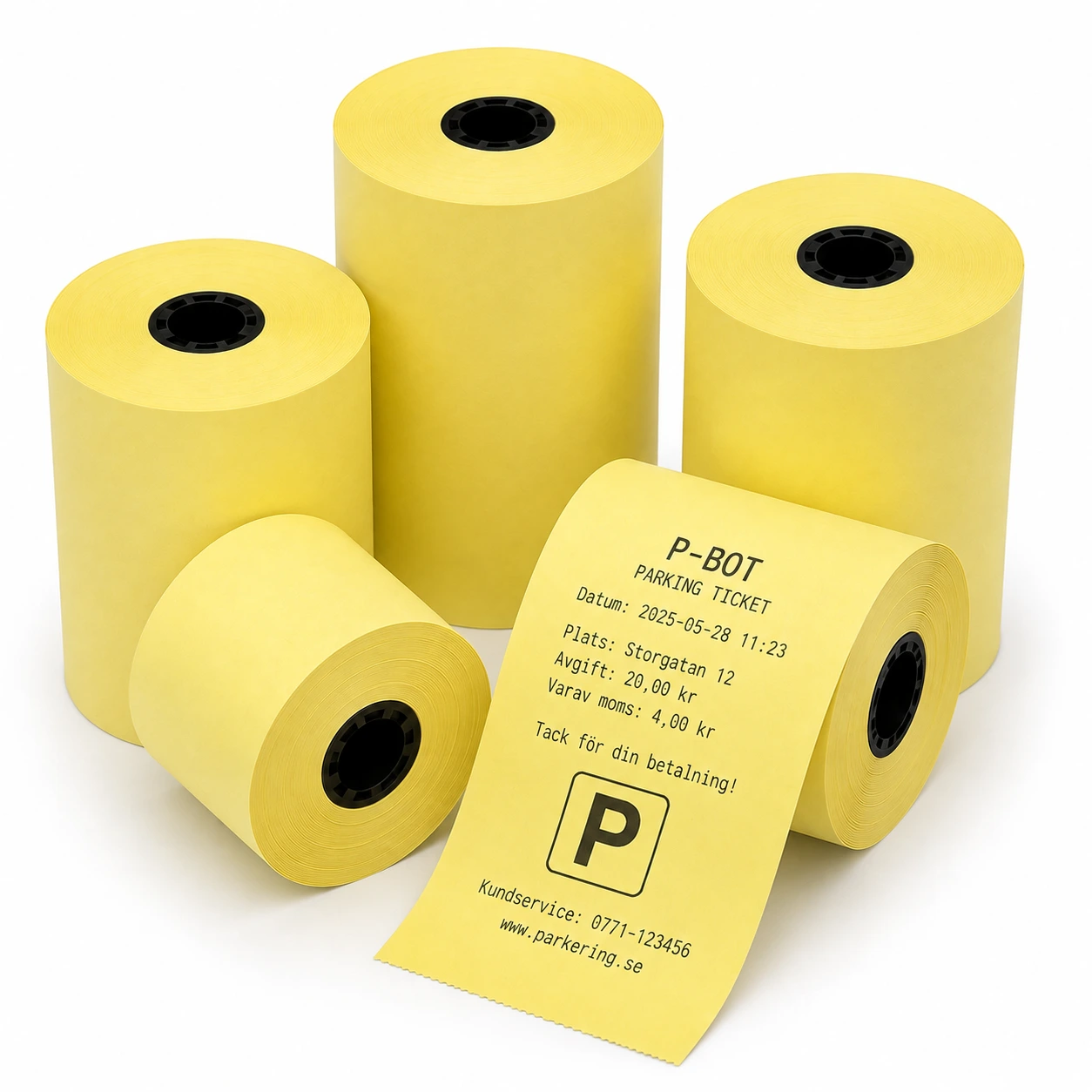 Gule parkeringsbøder, bredde 80 mm