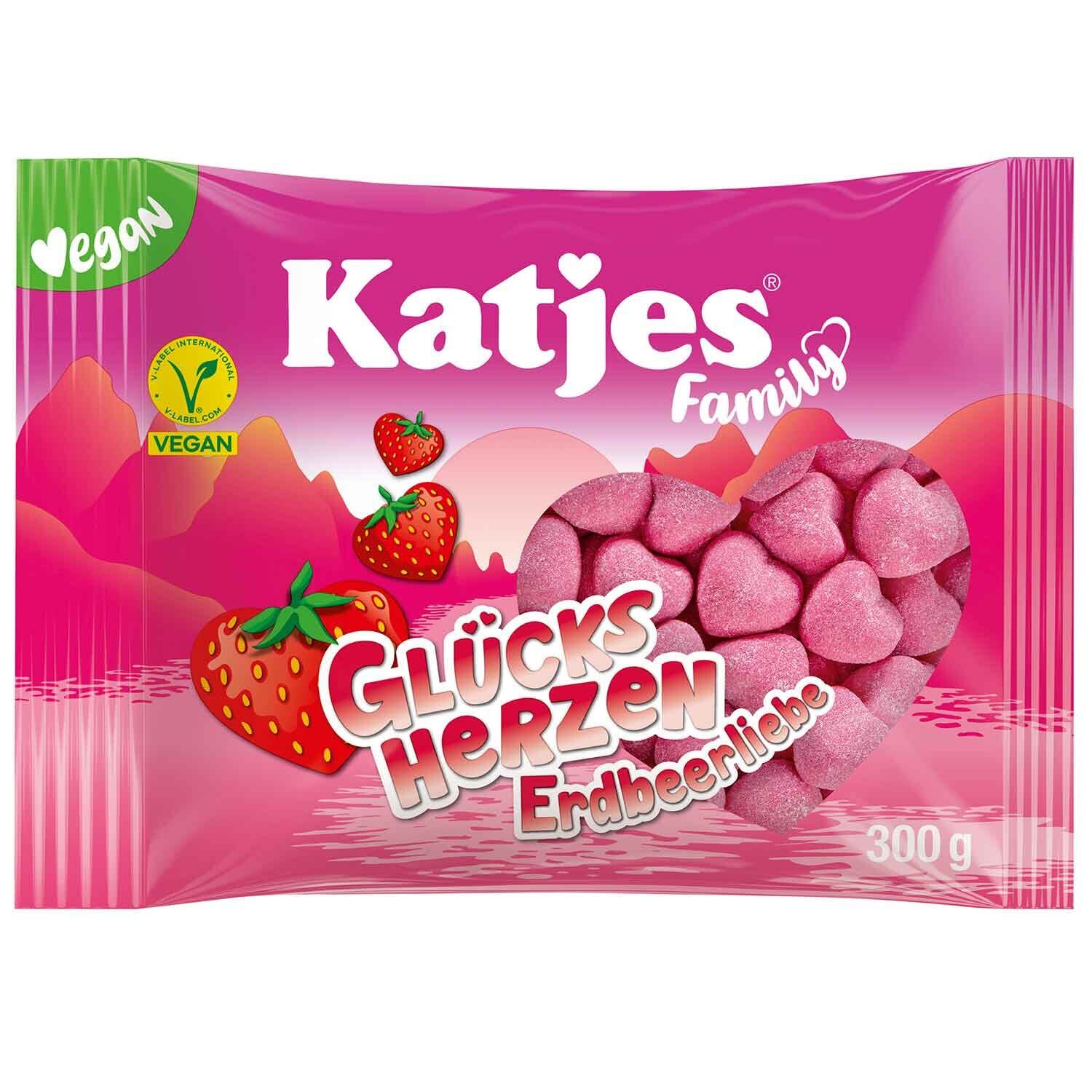 Veganska godishjärtan jordgubb katjes 300g