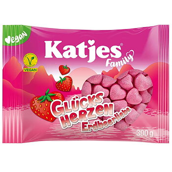 Veganska godishjärtan jordgubb katjes 300g