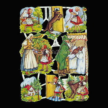 Rödluvan och vargen 16 x 23.5 cm - Bokmärke © Ernst Freihoff 7019