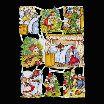 Rödluvan och vargen 16 x 23.5 cm - Bokmärke © Ernst Freihoff 7020