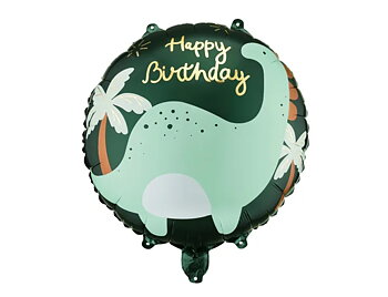 Folieballong - Grön dinosaurie "Happy Birthday"