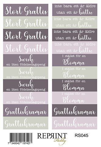 Stickers Reprint - Timeless svensk text   -  11x16 cm