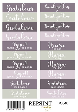 Stickers Reprint - Timeless Norsk text  -  11x16 cm