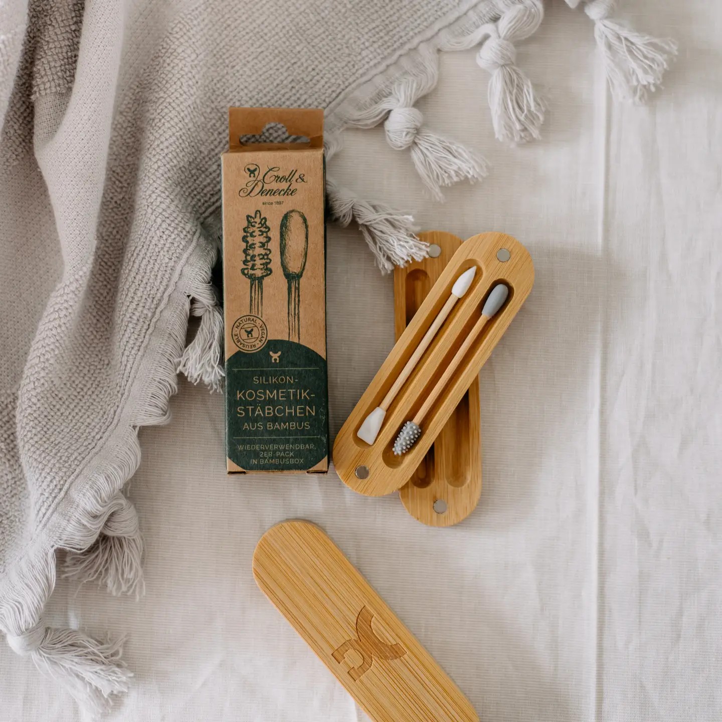 Croll & Denecke Silicone Cosmetic Swab Set Bambu - 2