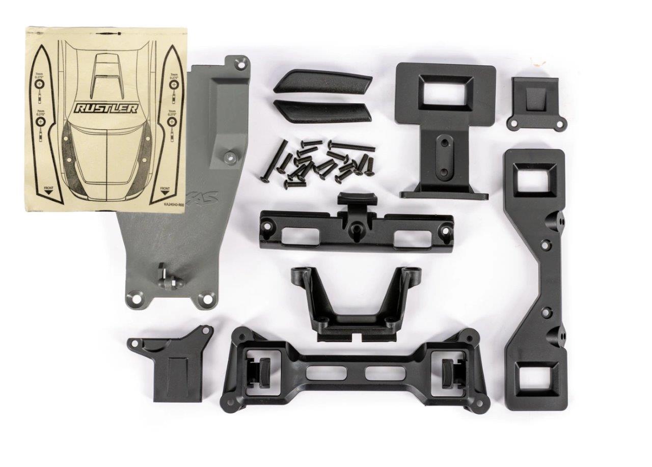 Traxxas Ombyggnadskit Clipless Kaross Rustler 2WD