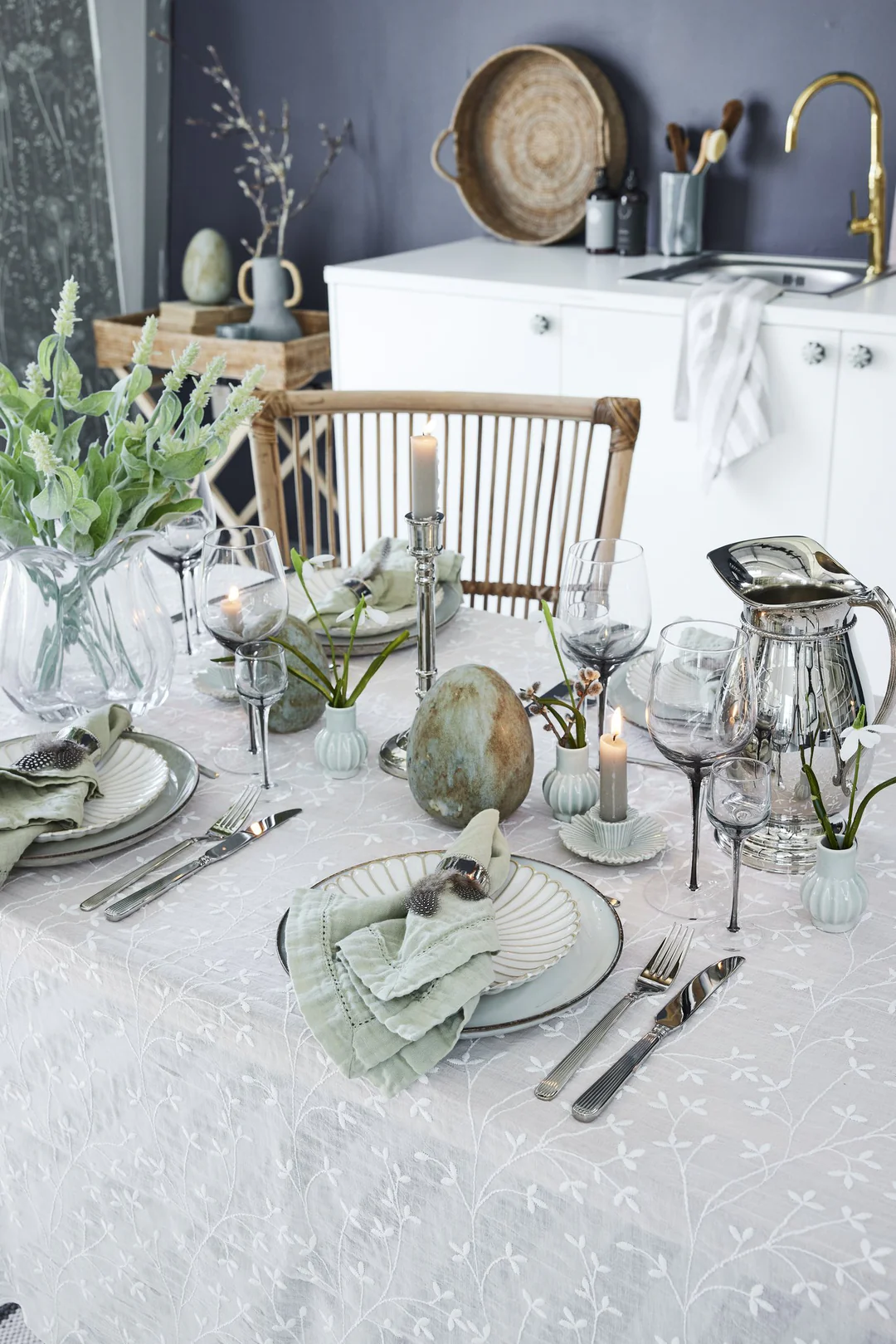 Dehmira Ljusstake flower Sage Green - 5
