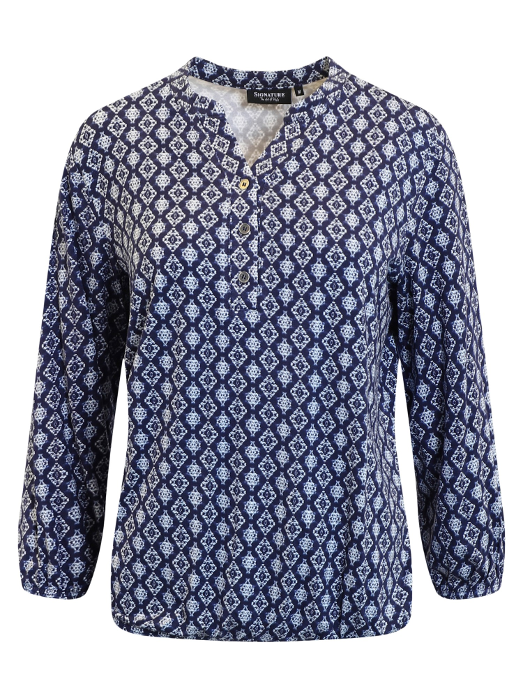 3/4 Sleeve T-Shirt  - Blue - Signature