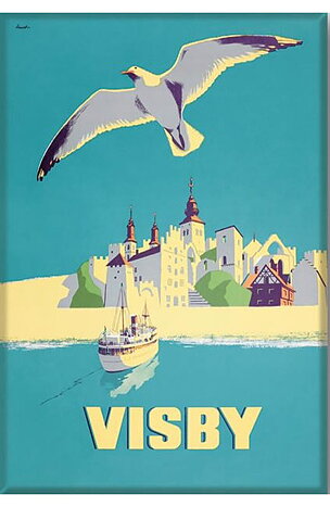 AFFISCH  VISBY FRÅN HAVET