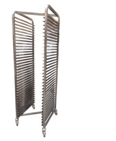 Rostfri bagerivagn  450x600 mm Z modell med hjul 75 mm H 1780 mm som sparplats - 4