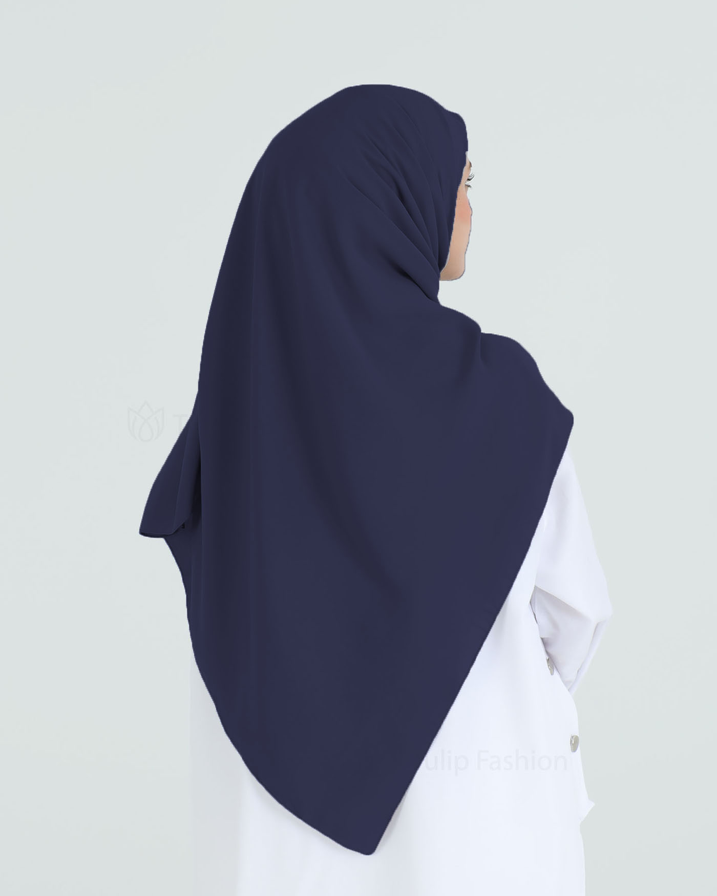 Hijab - Square Medina Lyx Chiffon 120 cm - Midnight Blue - 2