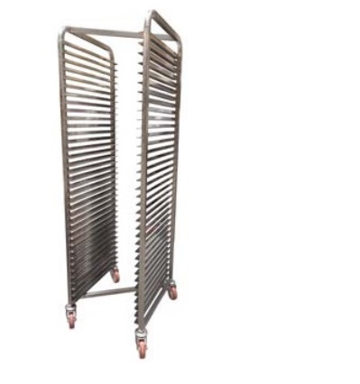 Rostfri bagerivagn 450x600 mm Z modell med hjul 100 mm H 1800 mm som sparplats - 5
