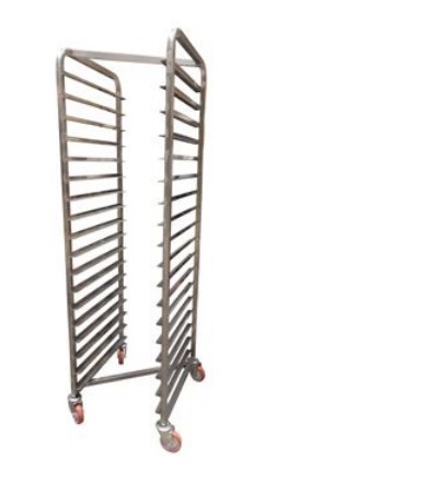 Rostfri bagerivagn 450x600 mm Z modell med hjul 100 mm H 1800 mm som sparplats - 4