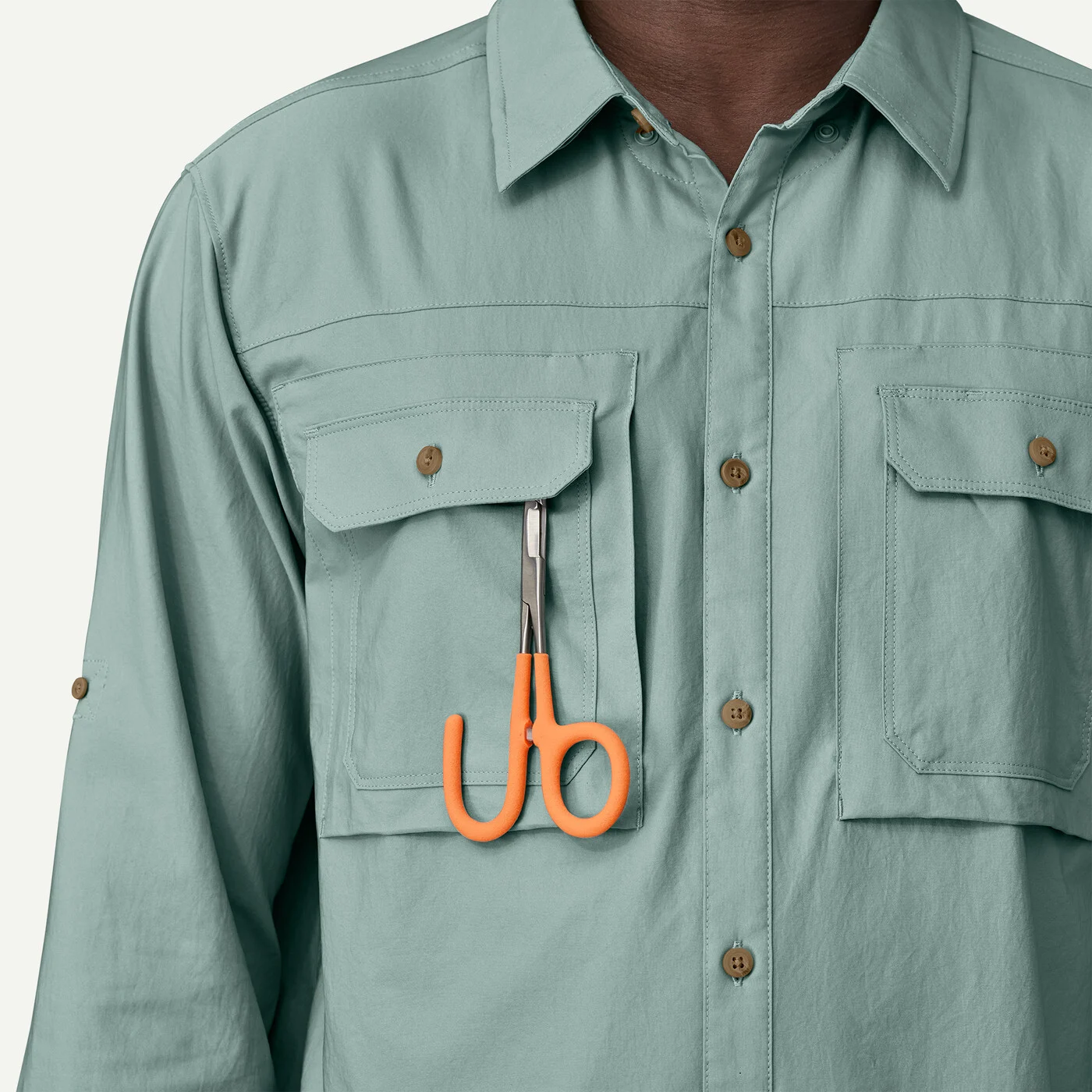 Patagonia L/S Self Guided Sun Shirt - Caper Green - 6
