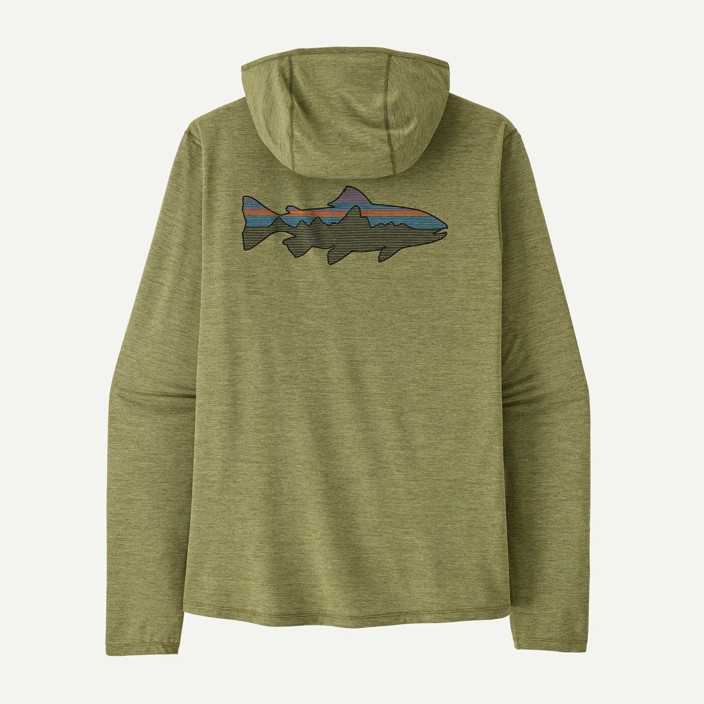 Patagonia Cap Cool Sun Hoody - Fitz Roy Trout - Caper Green - Buckhorn Green X