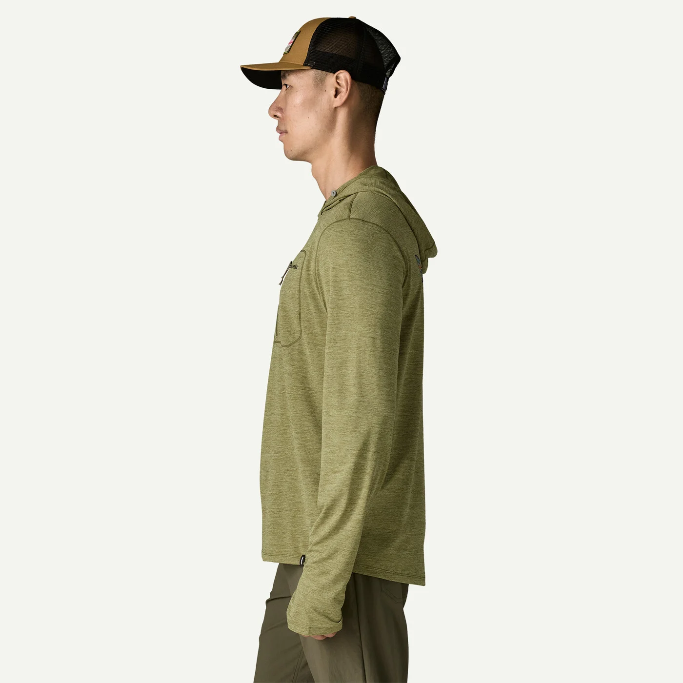 Patagonia Cap Cool Sun Hoody - Fitz Roy Trout - Caper Green - Buckhorn Green X - 6